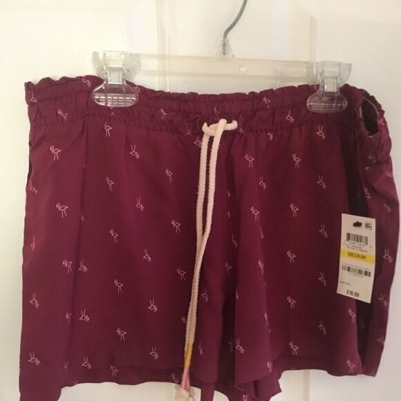NWT Women’s PJ’s Shorts maroon Sz S, - Picture 1 of 7